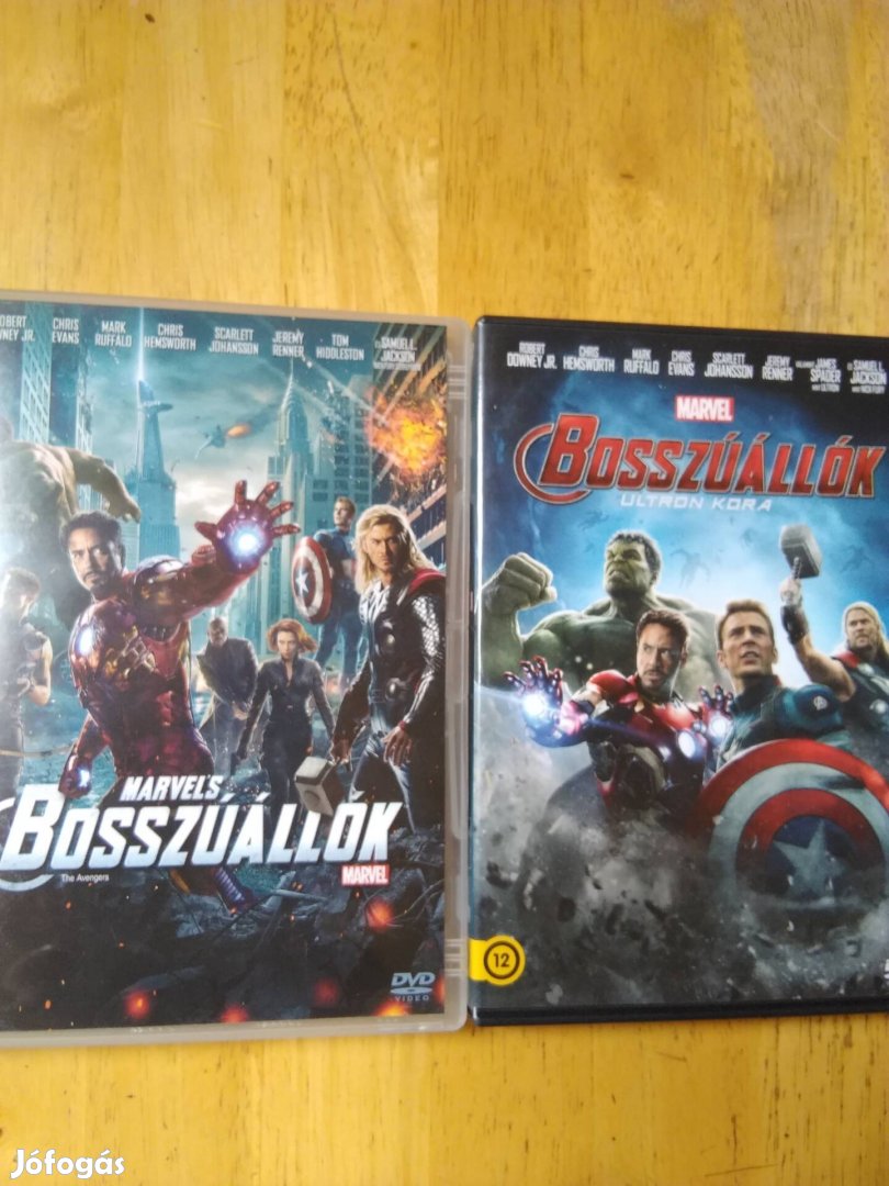 Marvel - Bosszúállók 1-2 dvd Robert Downey Jr 