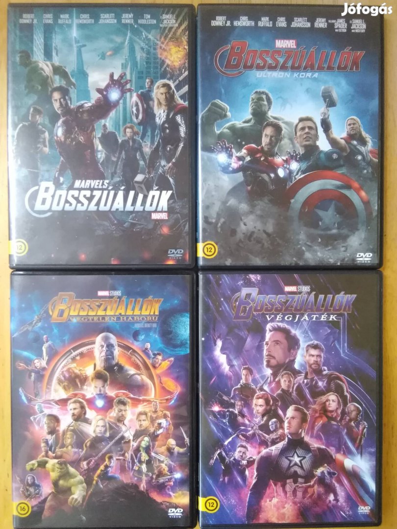 Marvel - Bosszúállók 1-4 teljes gyűjtemény dvd Robert Downey Jr 