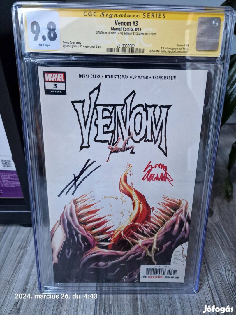 Marvel képregény - Venom #3 CGC 9.8 Aláírt!