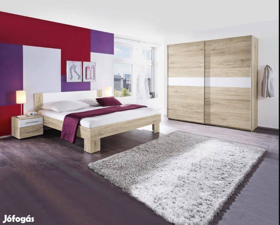 Marvic hálószobaszett San Remo/ fehér színekben ágyráccsal + matraccal