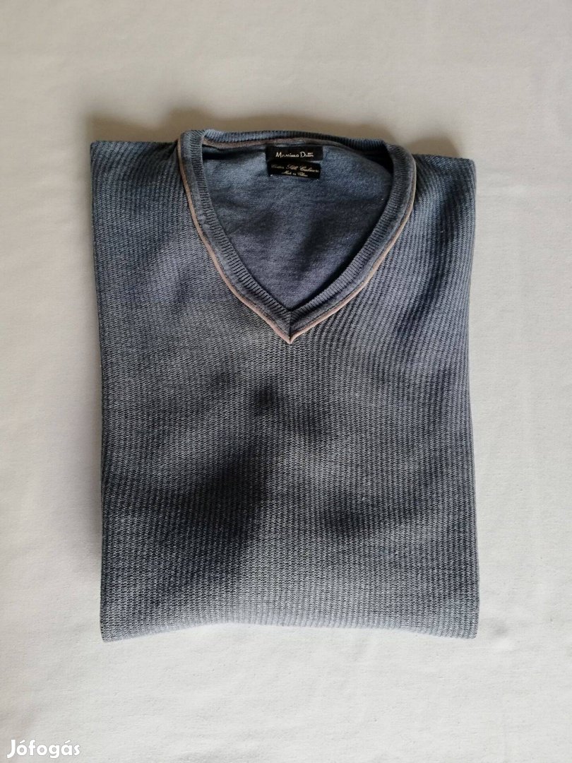 Massimo Dutti férfi pamut selyem kasmír pulóver S M-es