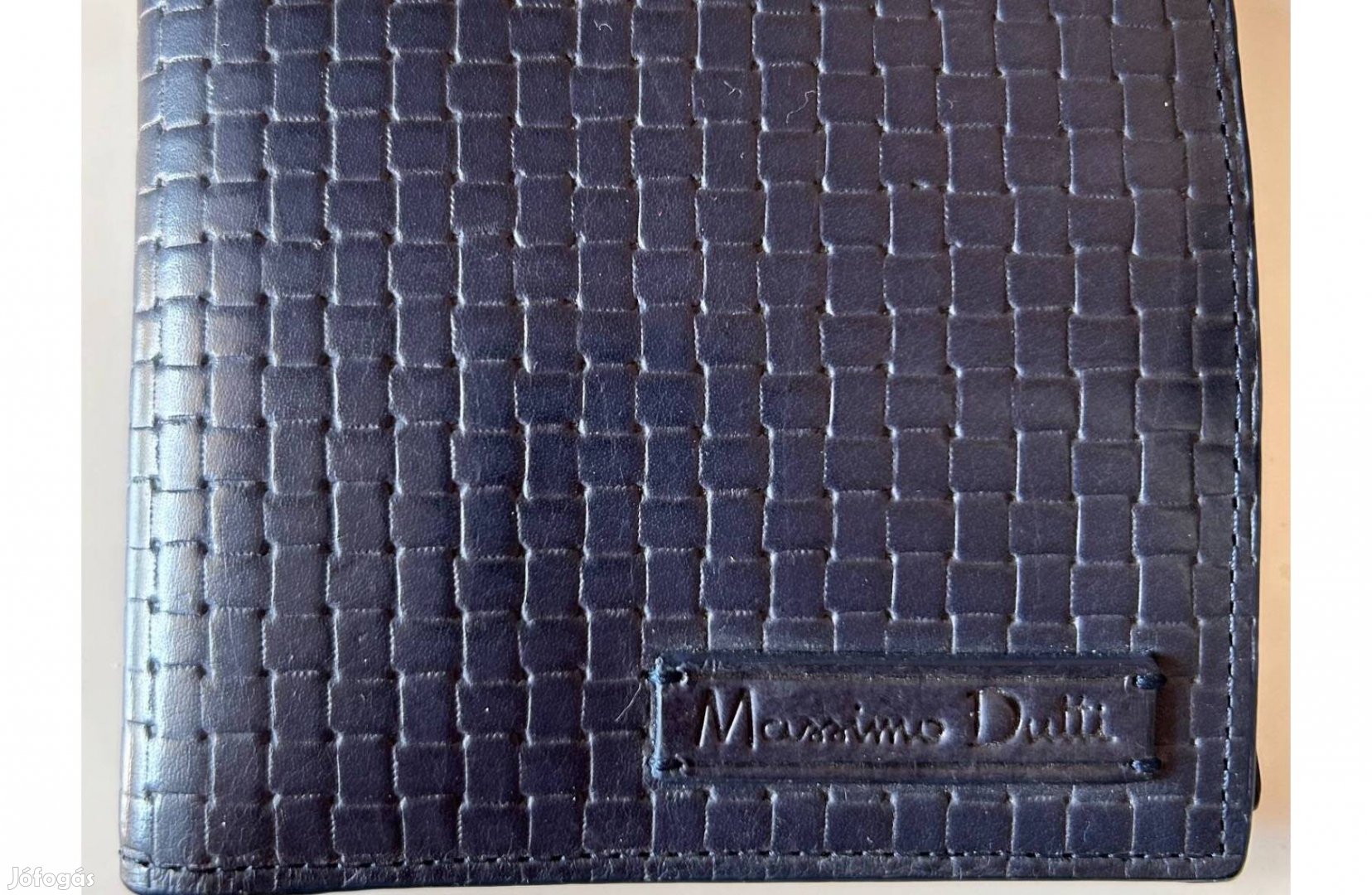 Massimo Dutti sötétkék, bőr férfi pénztárca