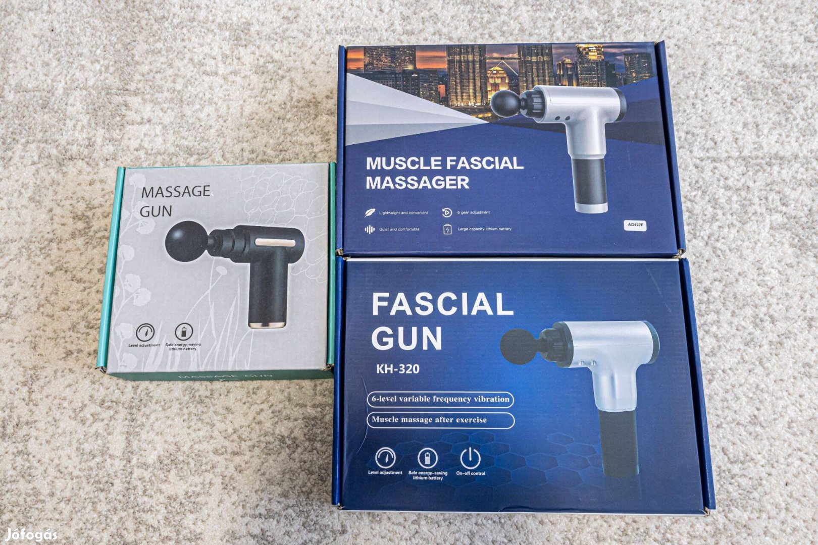 Masszázs pisztoly-Massage Gun-Muscle Fascial Massager 3db komplett