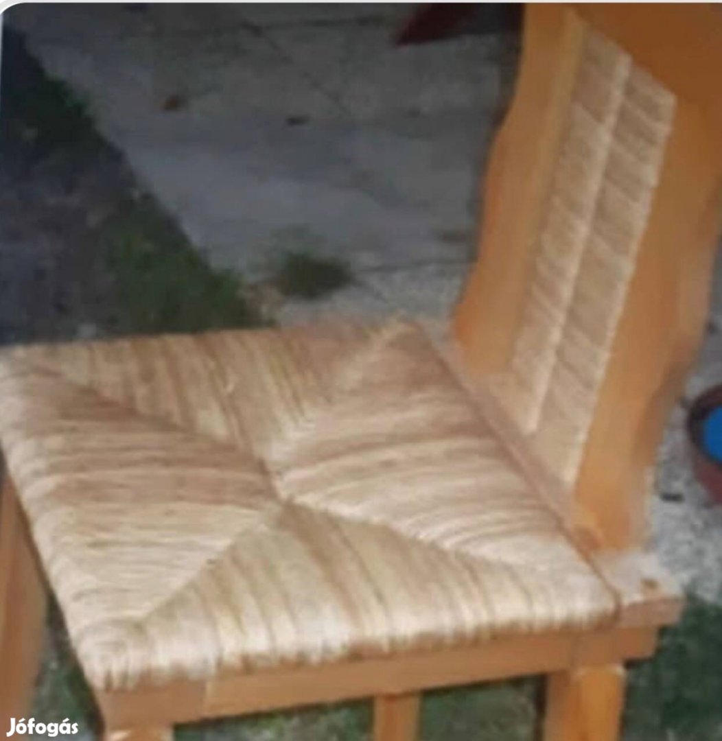 Masszív Fa étkező székek fonott betéttel asztal eladók