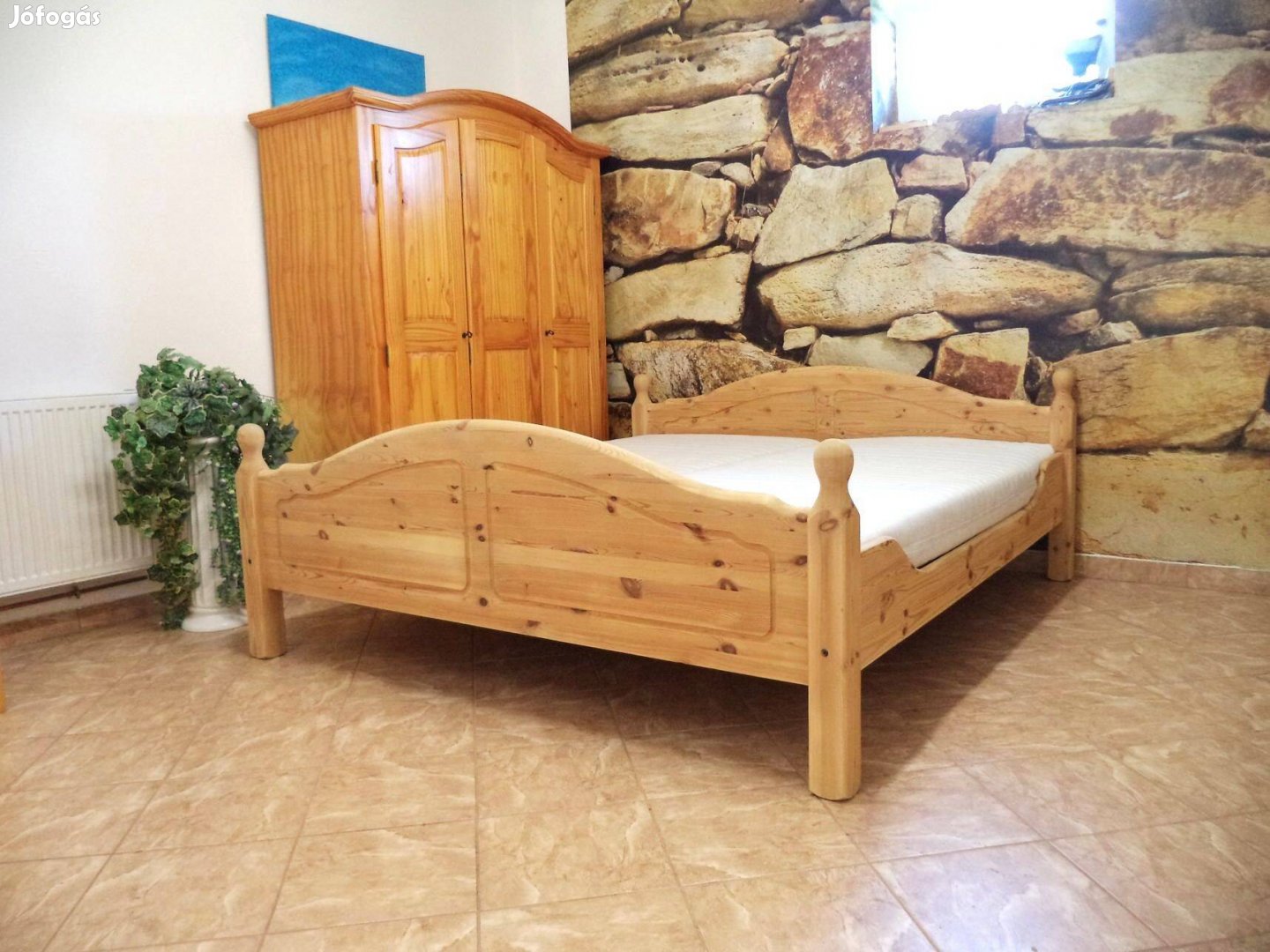 Masszív fenyő franciaágy 180x200