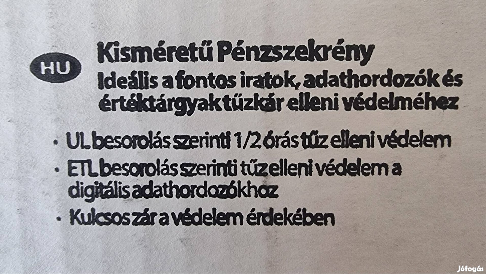 Master Lock kisméretű tűzálló széf, Ajándék pénzkazettával