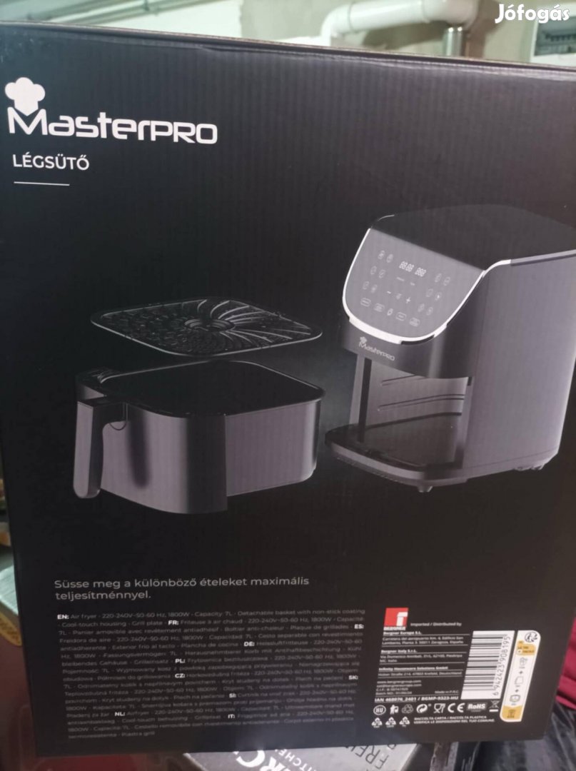 Masterpro digitális forrólevegős sütő 1800W 7L