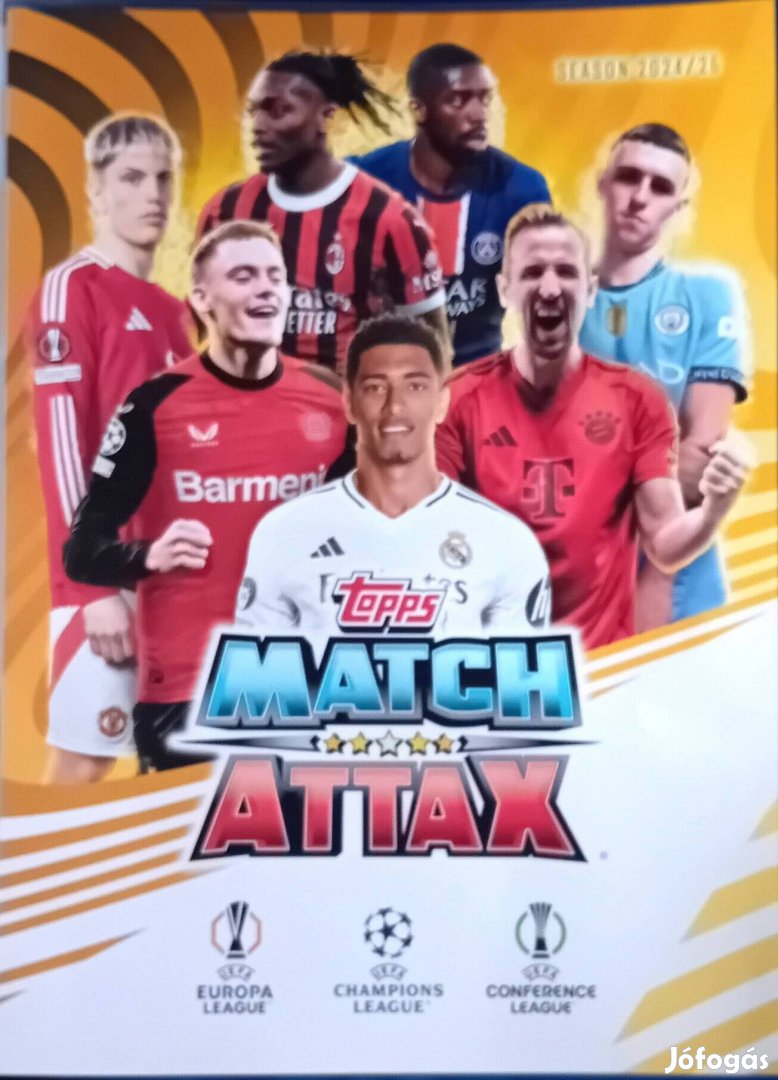 Match Attax 2024-2025 hibátlan focis kártya 20 forint ért darabja.