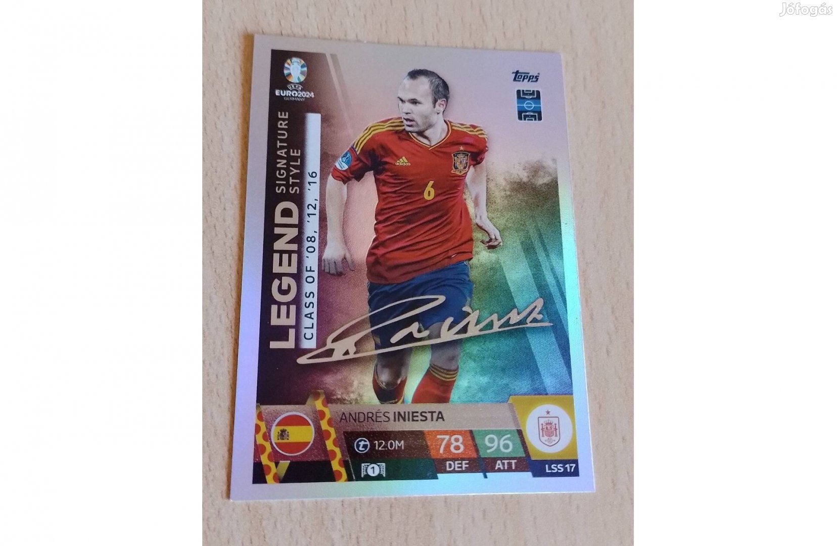 Match Attax Euro 2024 Andrés Iniesta Legend Signature Style kártya