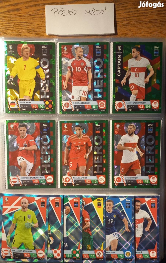 Match Attax Euro parallel lapok