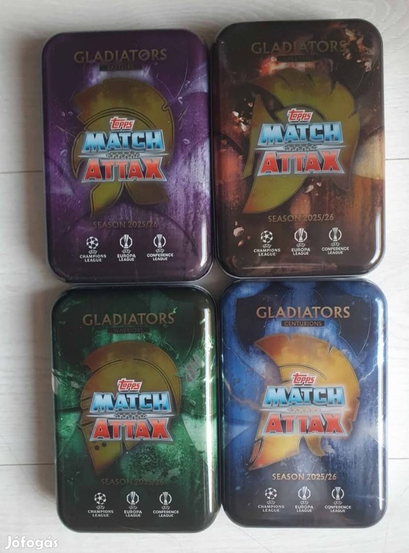 Match attax 2025-26 focis kártyák fémdobozban