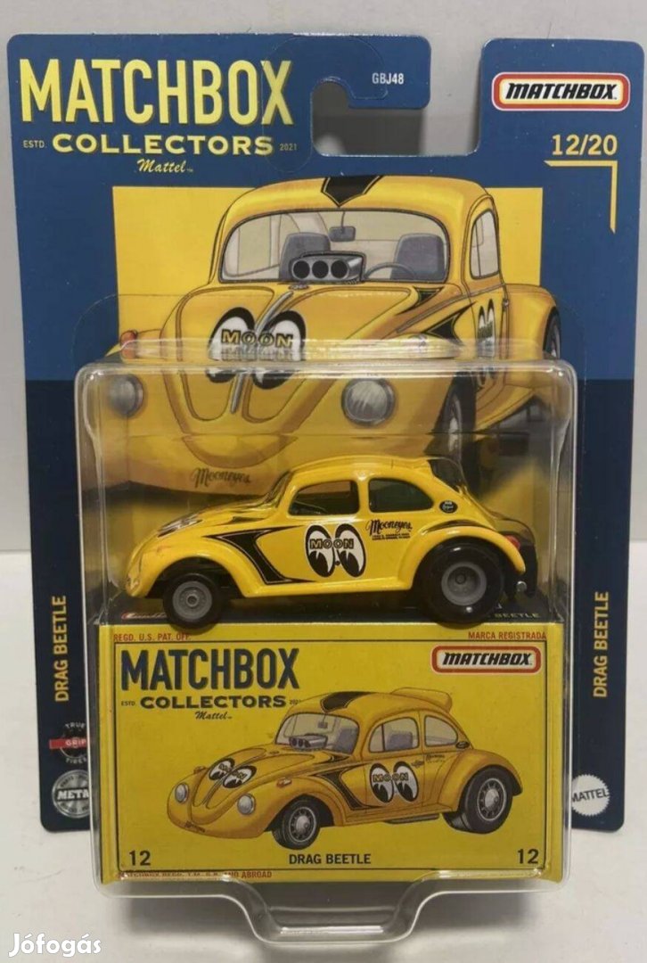 Matchbox Collectors VW Drag Beetle Mooneyes Yellow