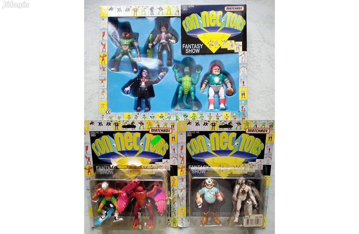 Matchbox Connectors Fantasy Show figurák dobozzal, 9db, ~1990, ritka!
