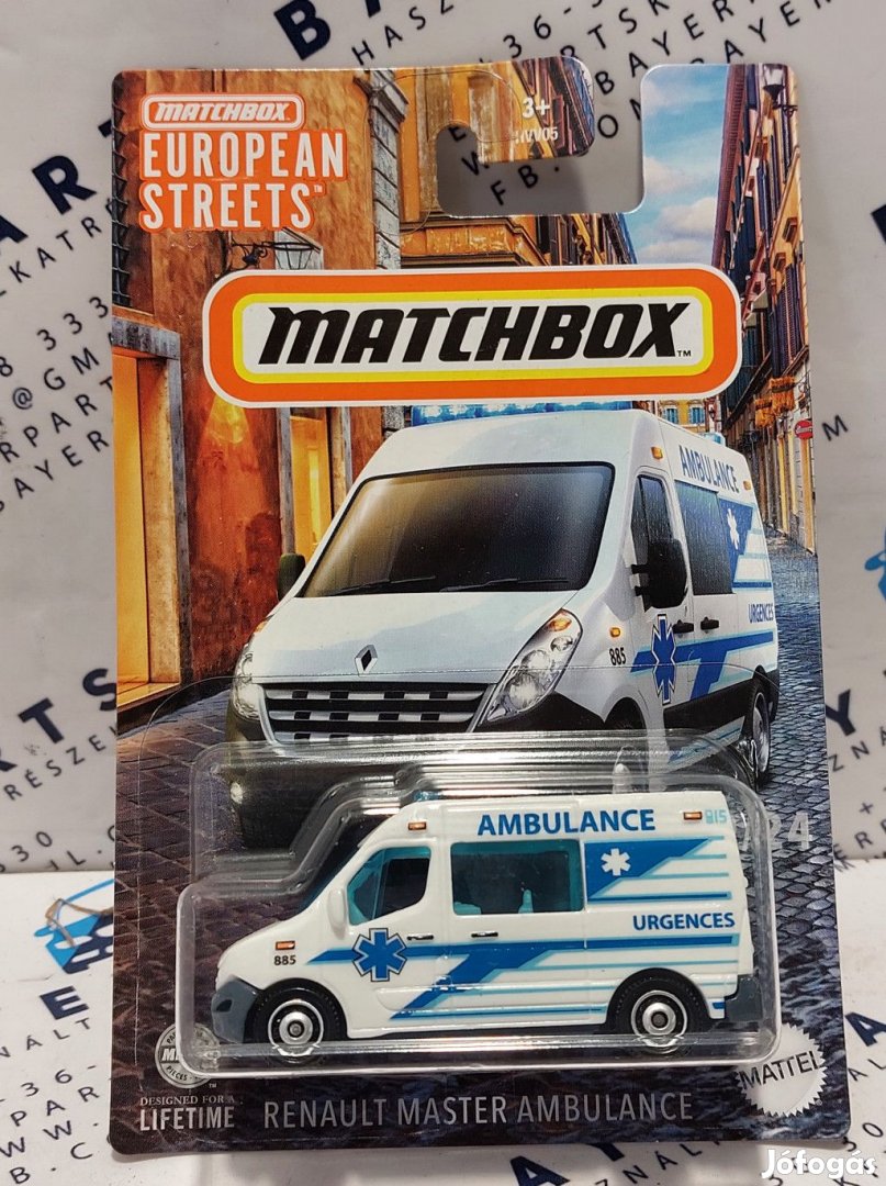 Matchbox European Streets - Renault Master Ambulance mentőautó -  Mat