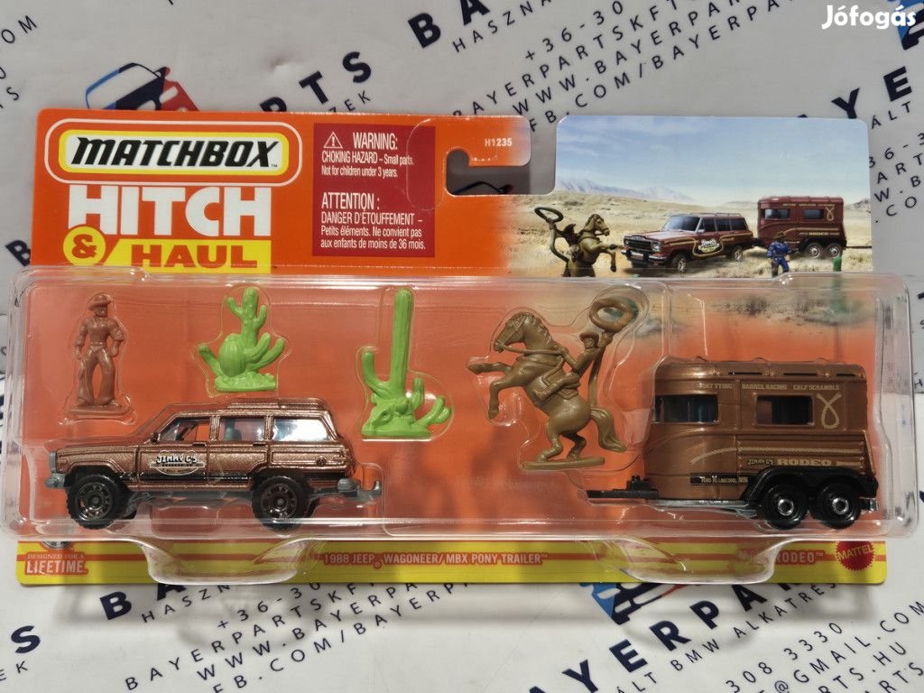 Matchbox Hitch and Haul - Jeep Wagoneer (1988) - MBX Pony Trailer -