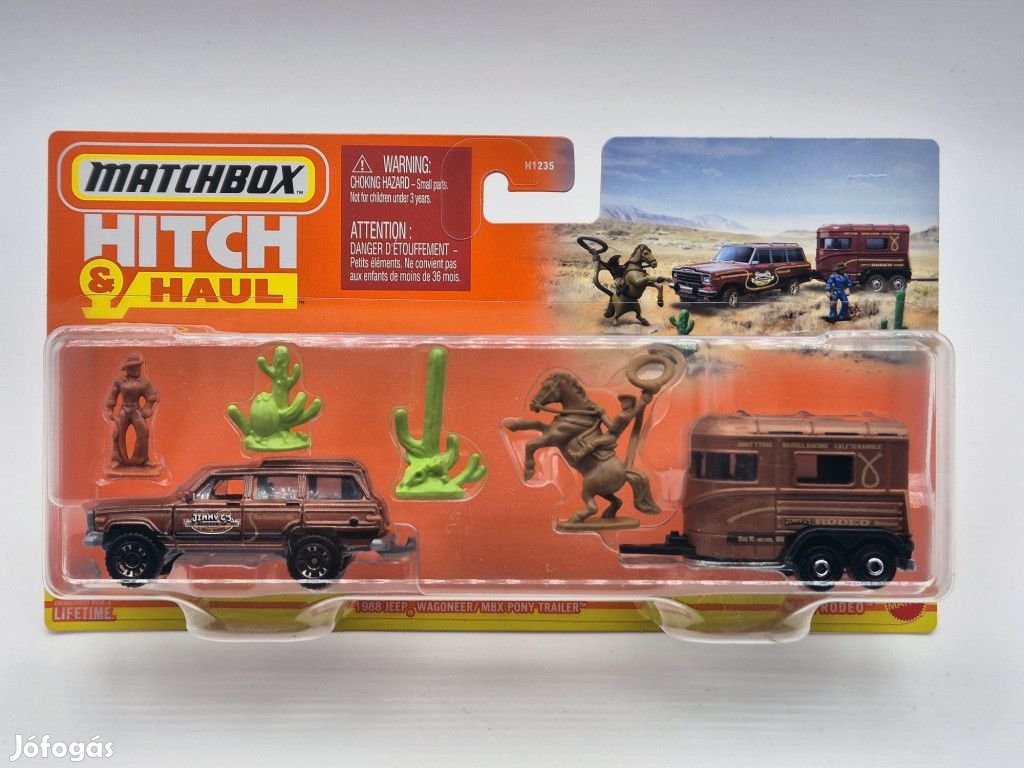 Matchbox Hitch and Haul - Jeep Wagoneer (1988) - MBX Pony Trailer -