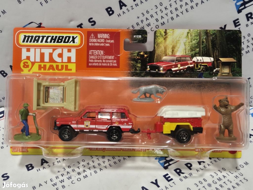 Matchbox Hitch and Haul - Jeep Wagoneer (1988) - Trailer Trawler -  M