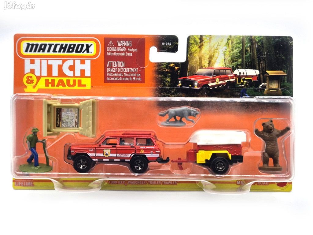 Matchbox Hitch and Haul - Jeep Wagoneer (1988) - Trailer Trawler -  M
