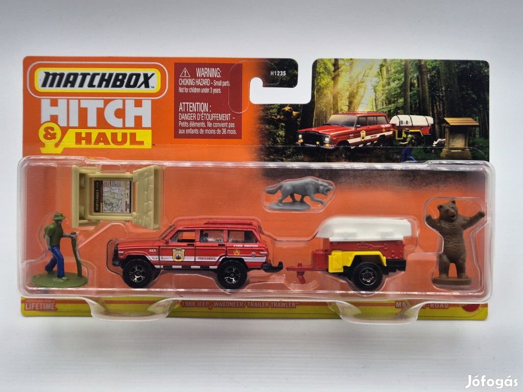 Matchbox Hitch and Haul - Jeep Wagoneer (1988) - Trailer Trawler -  M