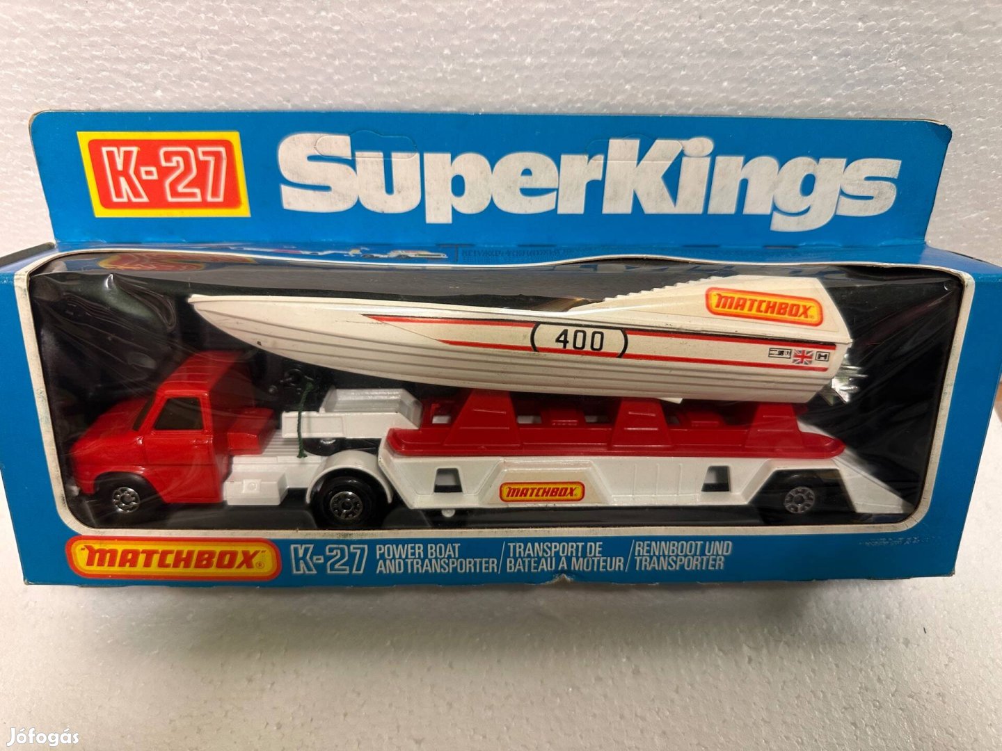 Matchbox Superkings K-27 Powerboat and Transporter MB400