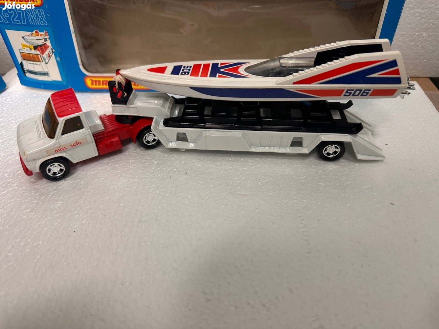 Matchbox Superkings K-27 Powerboat and Transporter Miss Solo