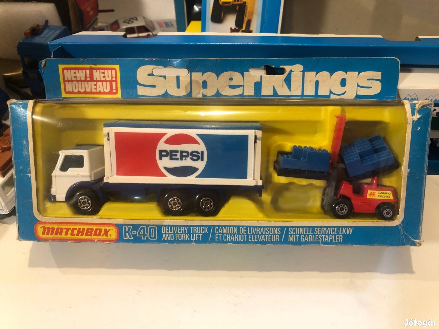 Matchbox Superkings K-40 Delivery Truck and Fork Lift (Pepsi)