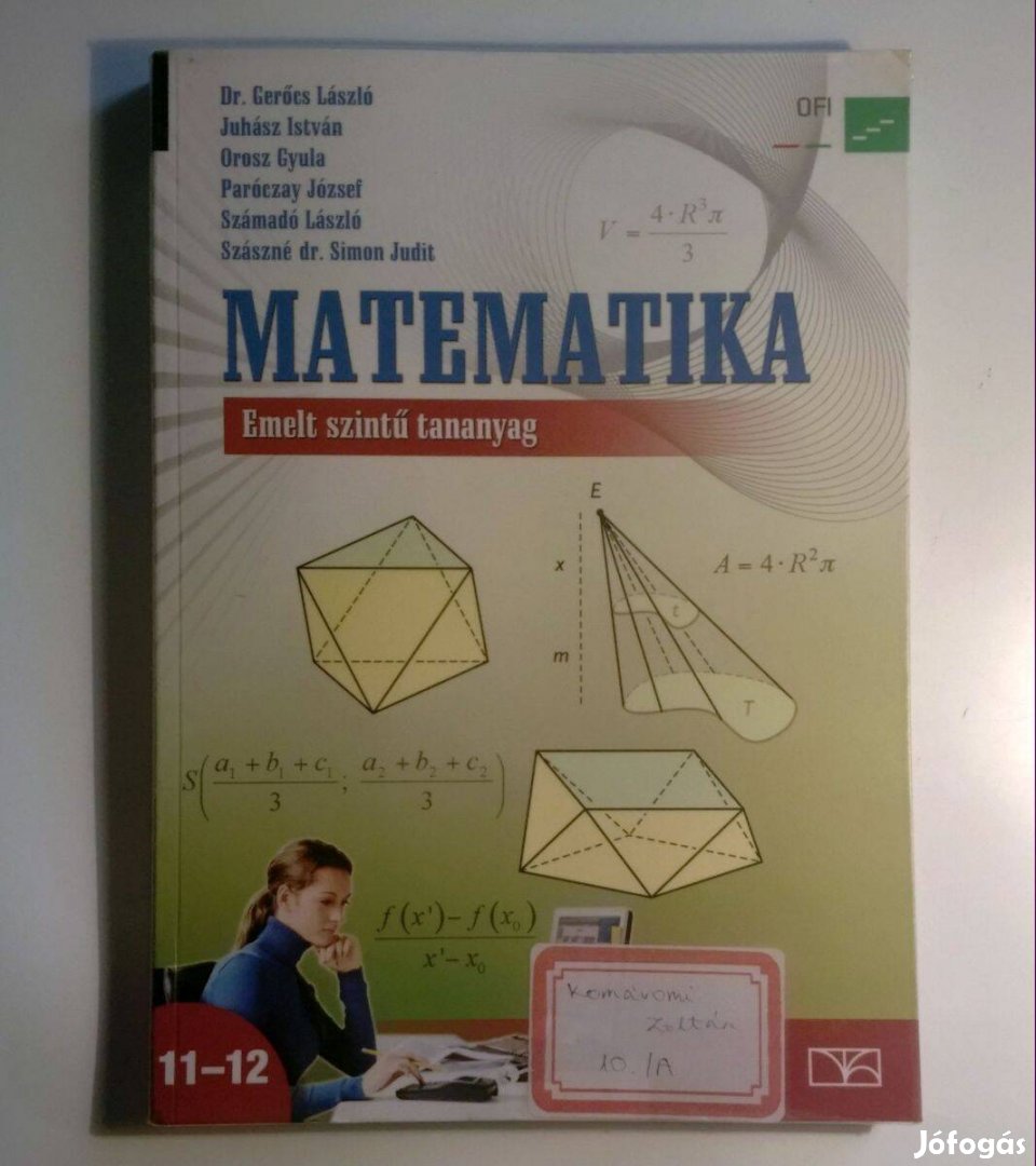 Matematika 11-12 Emelt Szintű Tananyag (2018) 7kép+tartalom