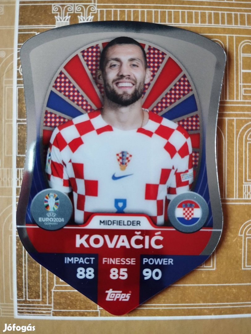 Mateo Kovacic (Horvátország) Chrome Pro Elite Schield Euro 2024 kártya