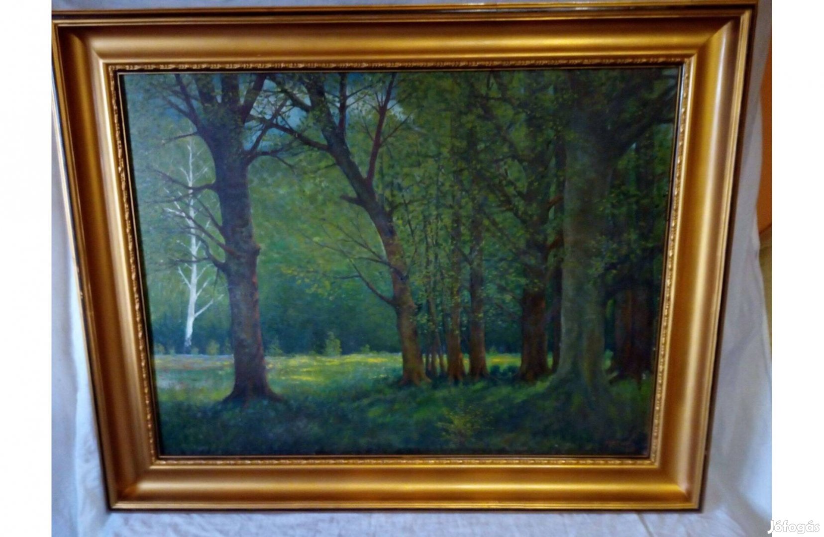 Máthé István erdő részletet ábrázoló festménye eladó