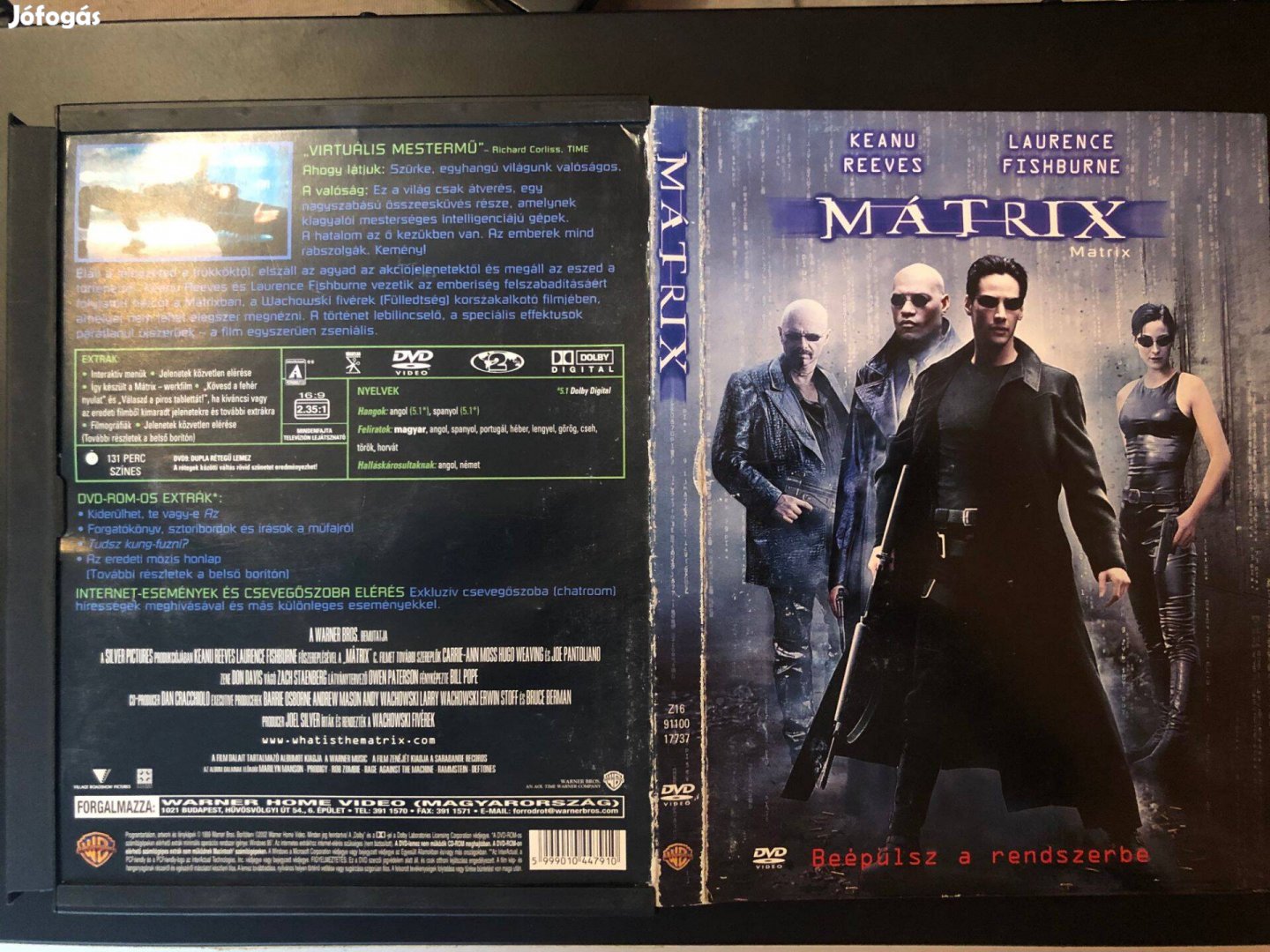 Mátrix (karcmentes, Warner pattintó tokos) DVD