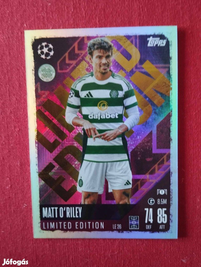 Matt ORiley (Celtic) Bajnokok Ligája 2024 Limited focis kártya