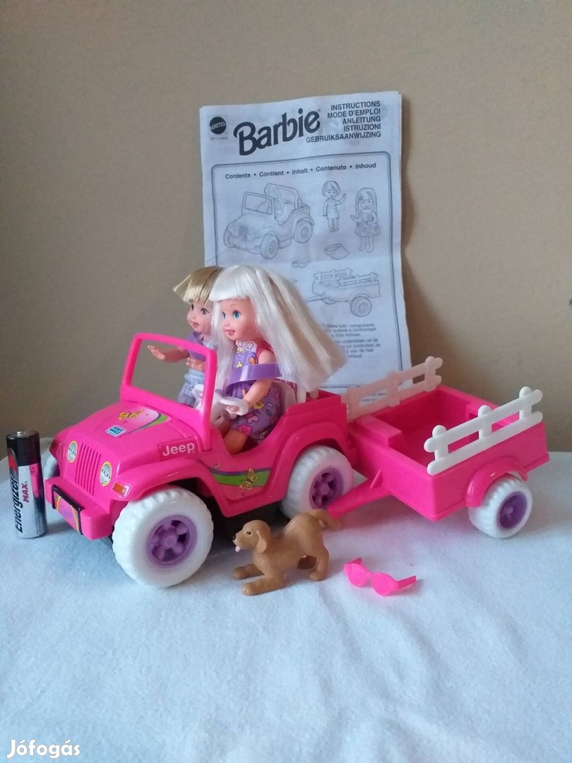 Mattel Ficher-Price Barbie: Kelly & Tommy Power Wheels Jeep-je szett