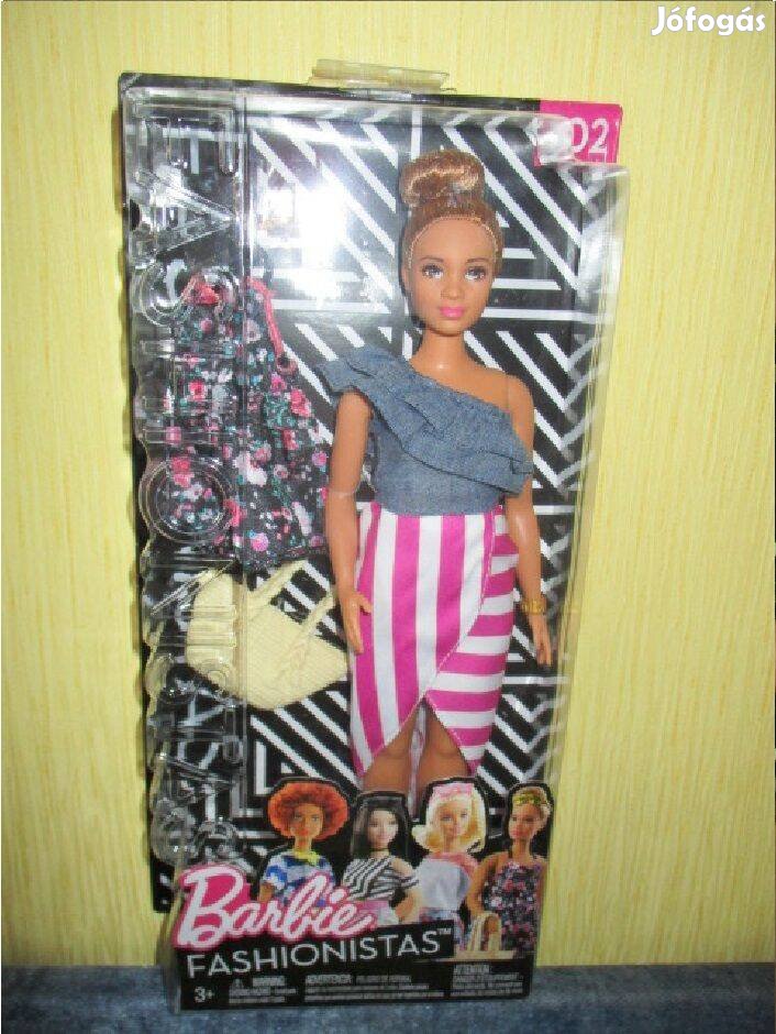 Mattel barbie fashionistas curvy - csíkos szoknyában