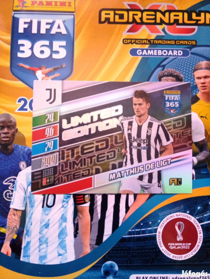 Matthijs de Ligt Panini Fifa 365 2022 XXL Limited focis kártya