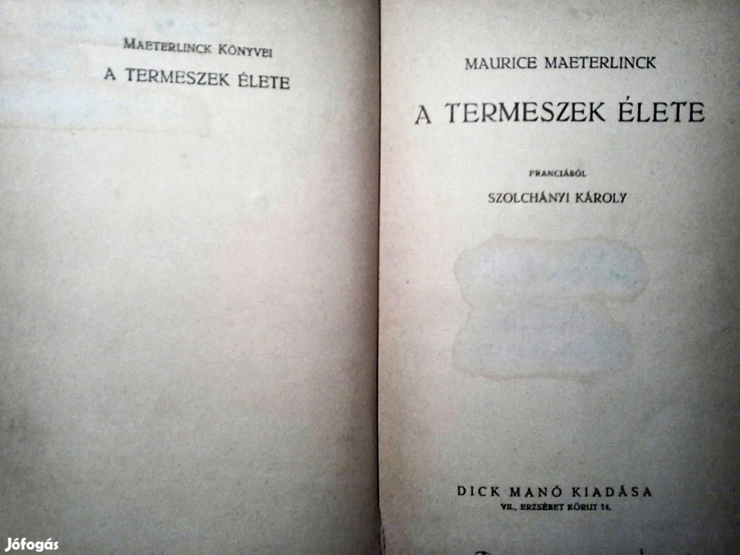 Maurice Maeterlinck: A termeszek élete (Dick Manó Kiadása)