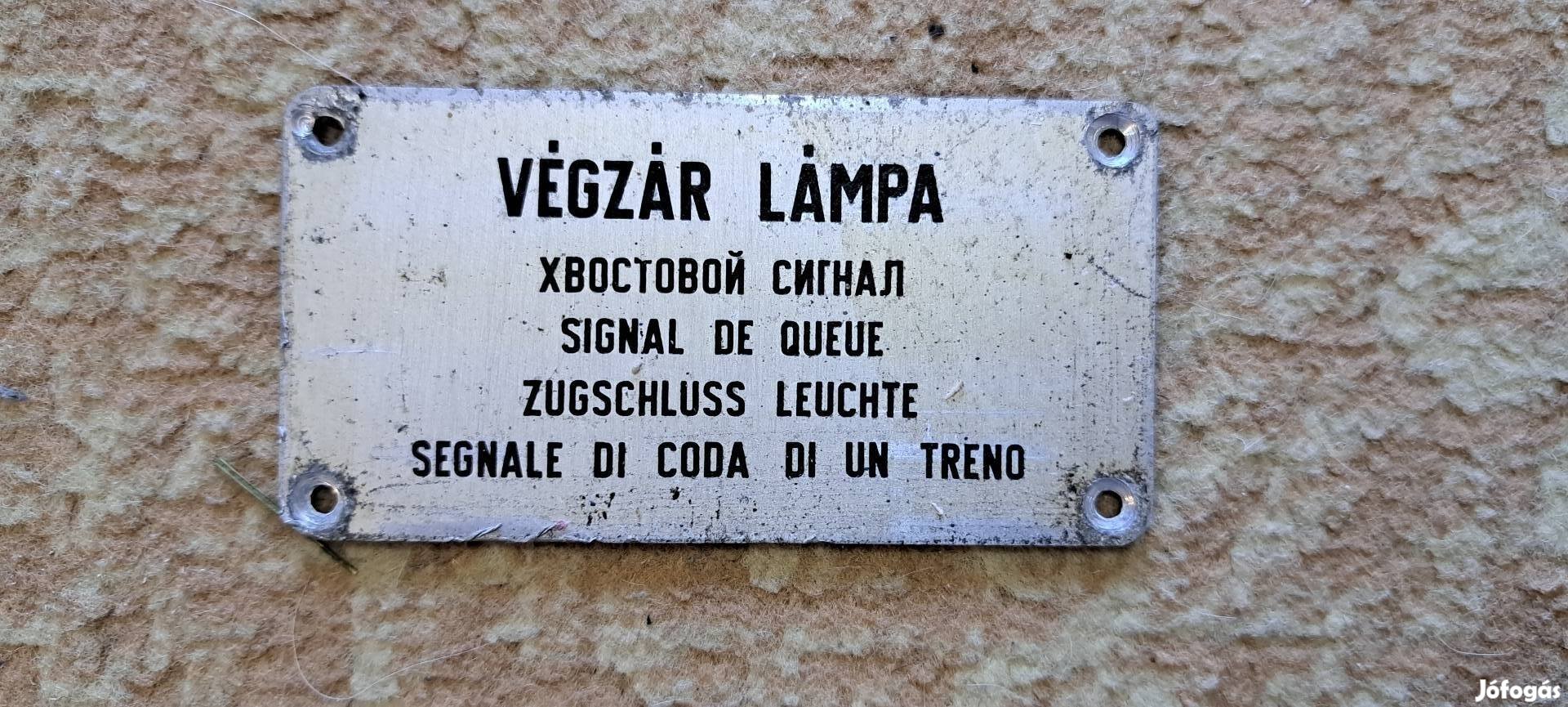 Máv végzár lámpa jelző tábla