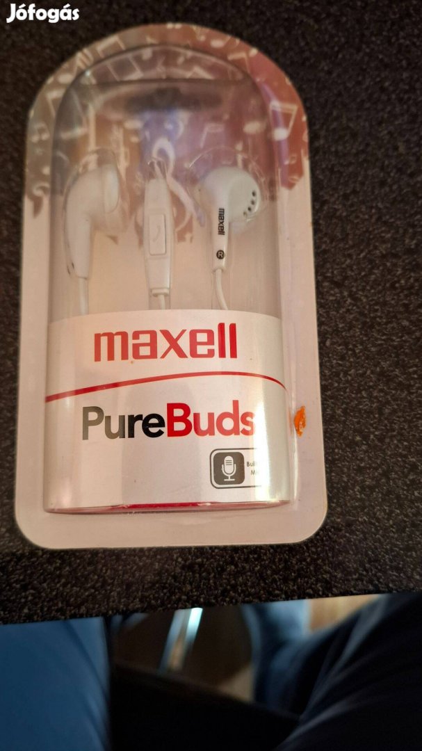 Maxell 303989.00.CN Purebuds + MIC mikrofonos fülhallgató, fehér