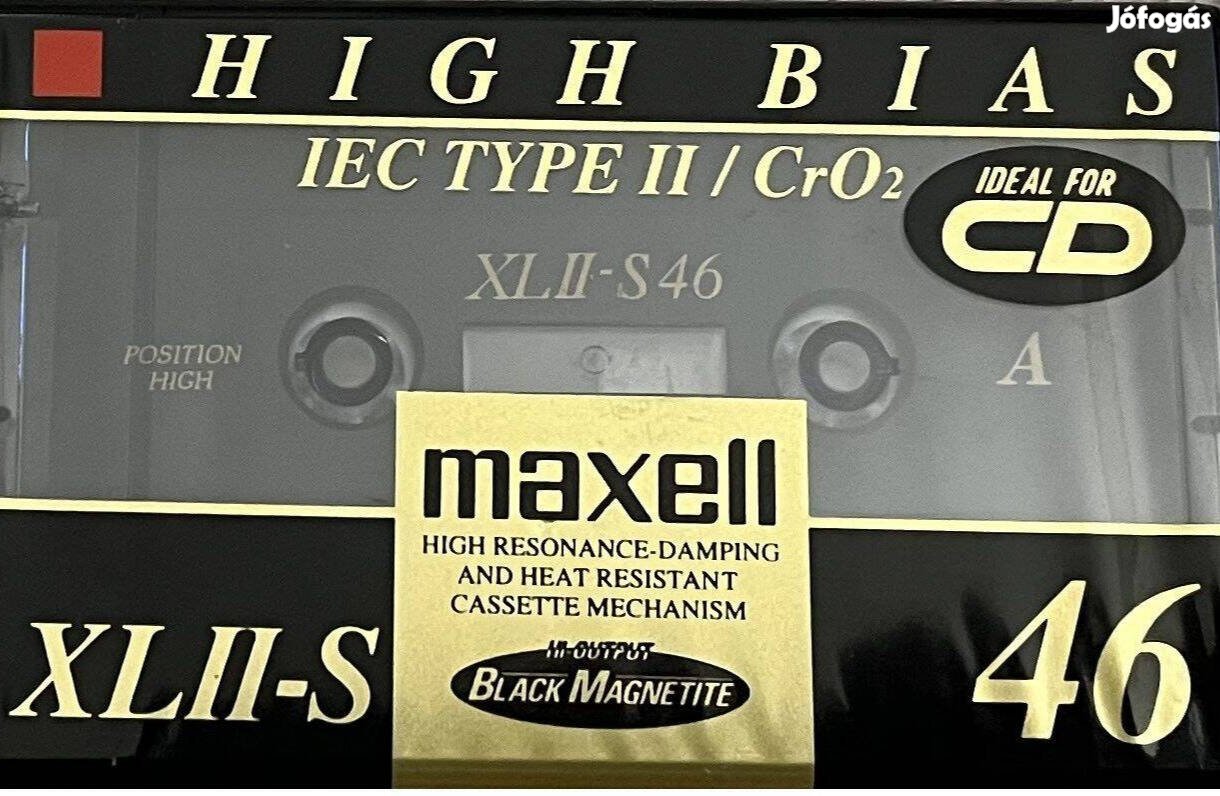 Maxell XLII-S 46 krómos vadonatúj (fóliás) kazetta MC