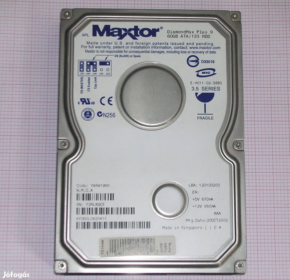 Maxtor 60GB IDE winchester