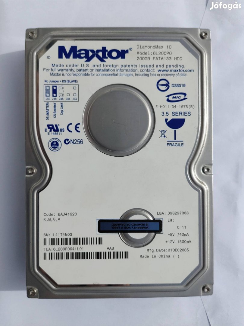 Maxtor Diamondmax 10 200GB 7.2K 8MB ATA 3.5'' 6L200P0
