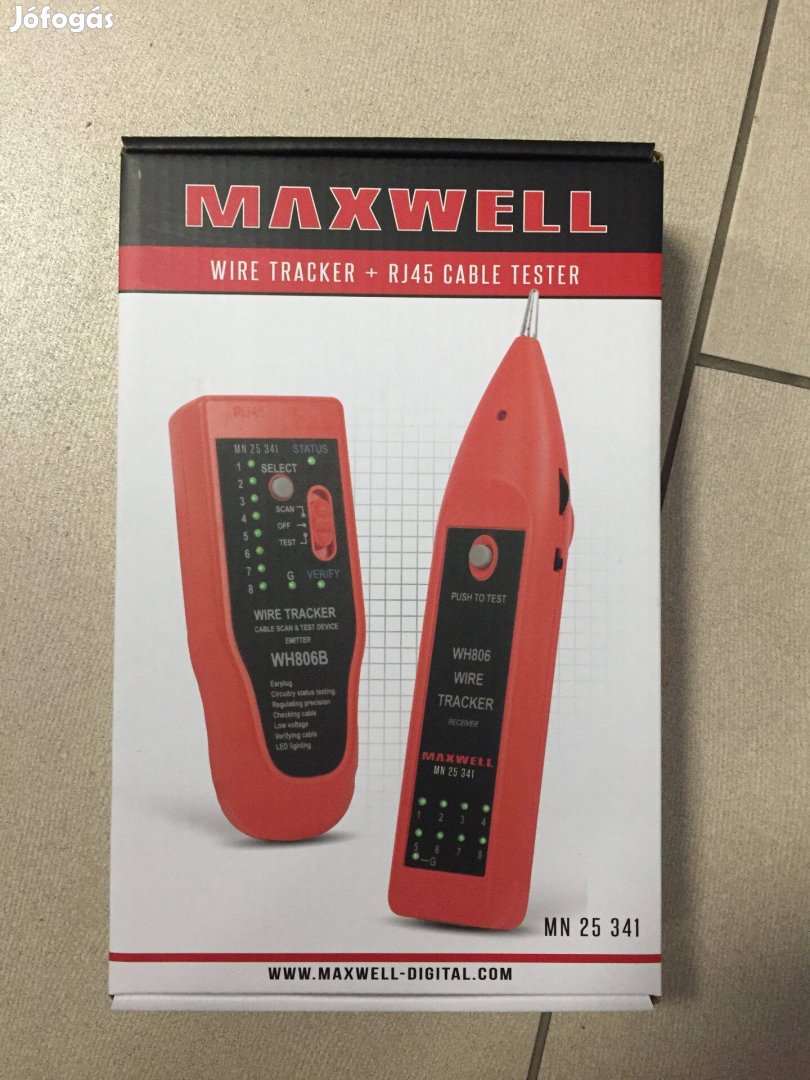 Maxwell 25341 Érpárkereső hangjelzéssel, LED-del - RJ45 kábel teszterr