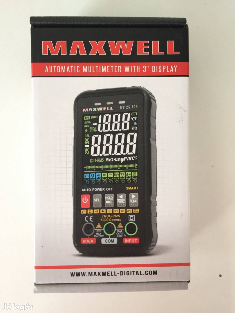 Maxwell 25703 Automata, színes kijelzős multiméter - 3" - 4 x AAA