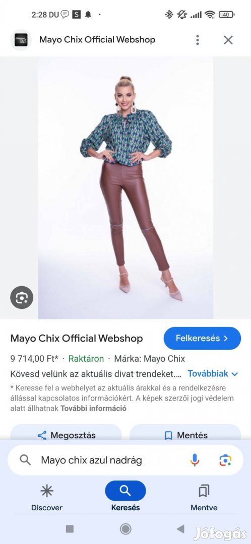 Mayo chix nadrág Zara blúz 