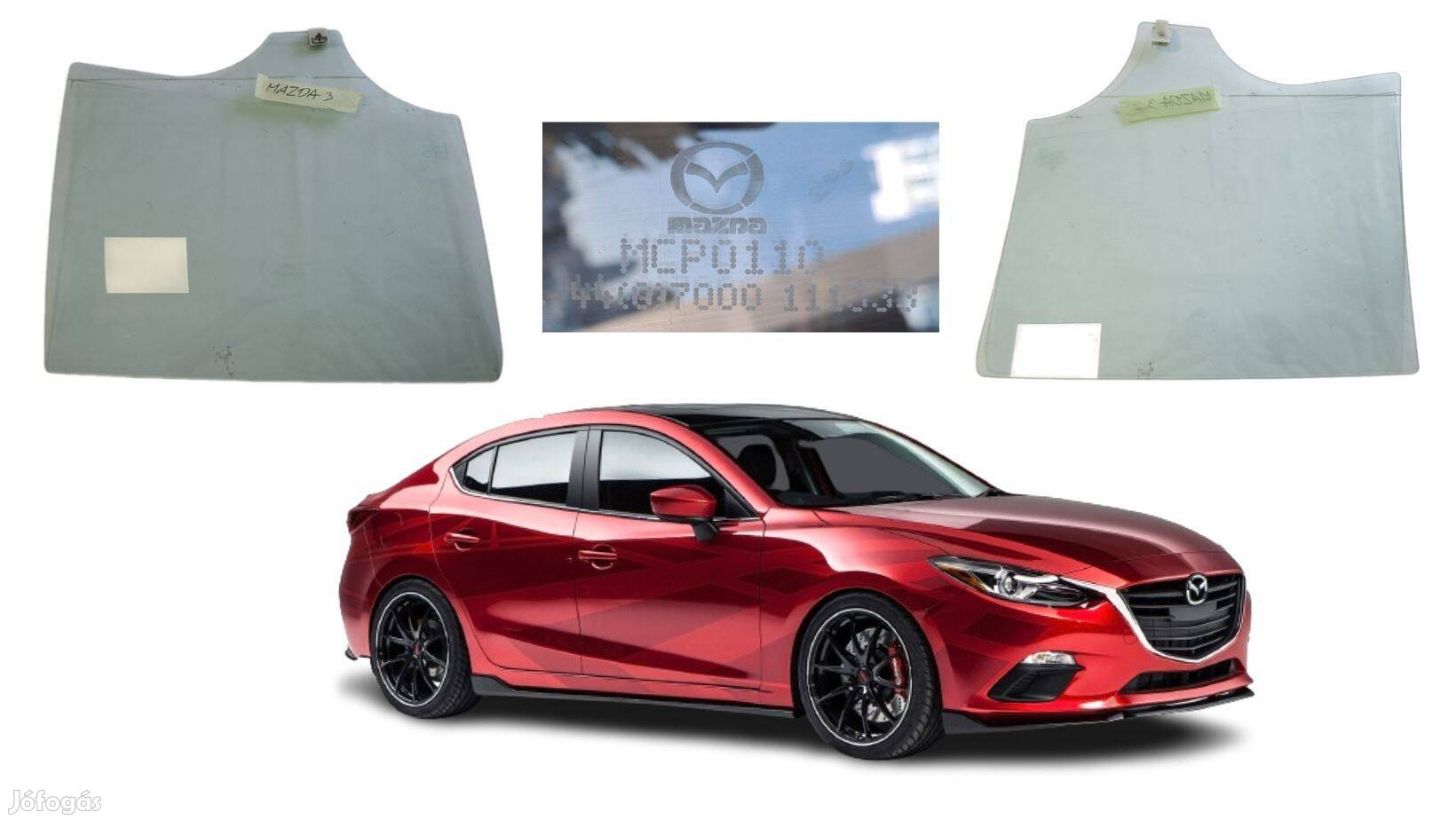 Mazda 3 jobb hátsó ajtó oldalsó üveg csz 43R008577