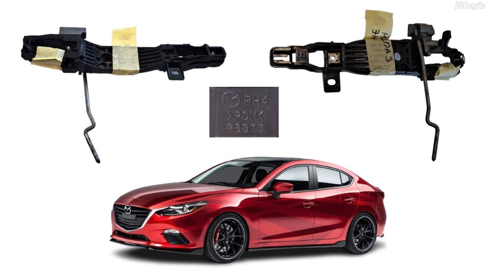 Mazda 3 jobb hátsó kilincs fészek csz RH4 Pomr8875