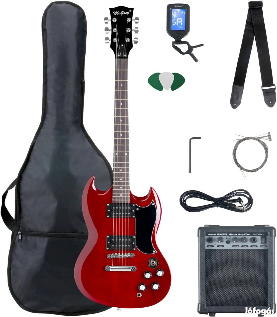 McGrey Rockit Elektromos Gitár Dupla Kivágás Komplett Készlet: