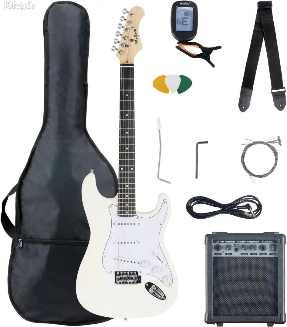 McGrey Rockit Elektromos Gitár ST Komplett Készlet Fehér