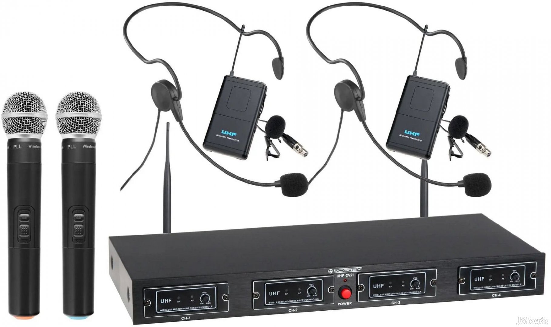 McGrey UHF-2V2H Quad Vezeték nélküli Mikrofon Készlet 2 kézi