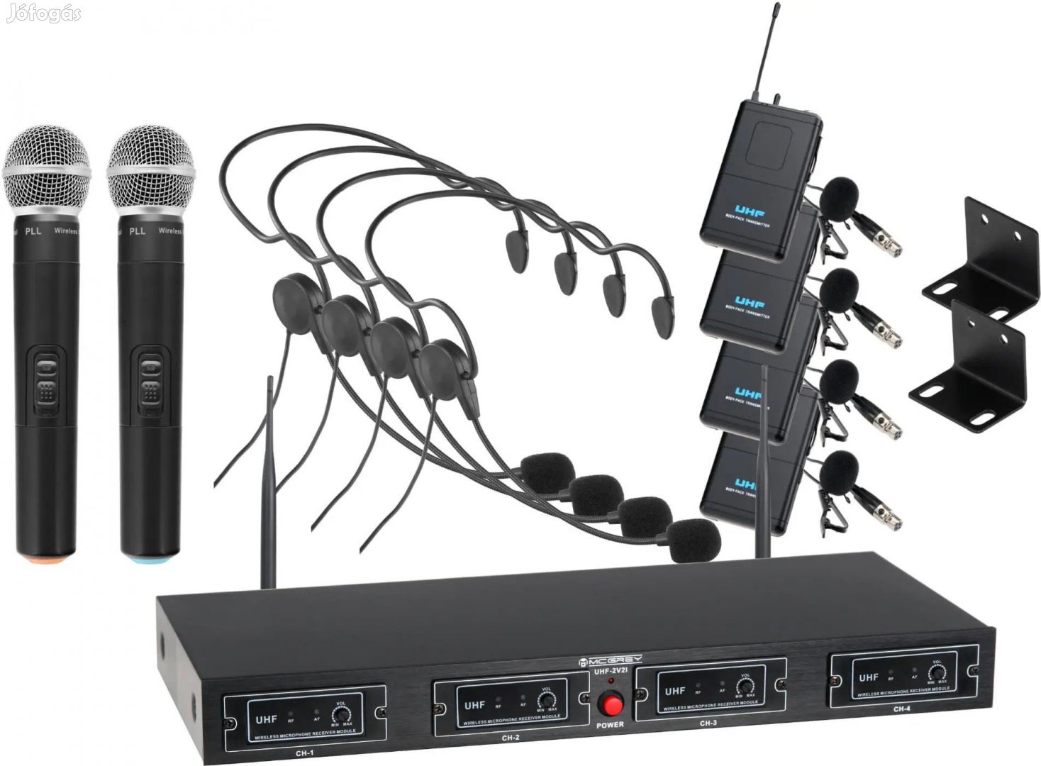 McGrey UHF-2V4H Quad Vezeték nélküli Mikrofon Készlet 2x Mikrofon, 4