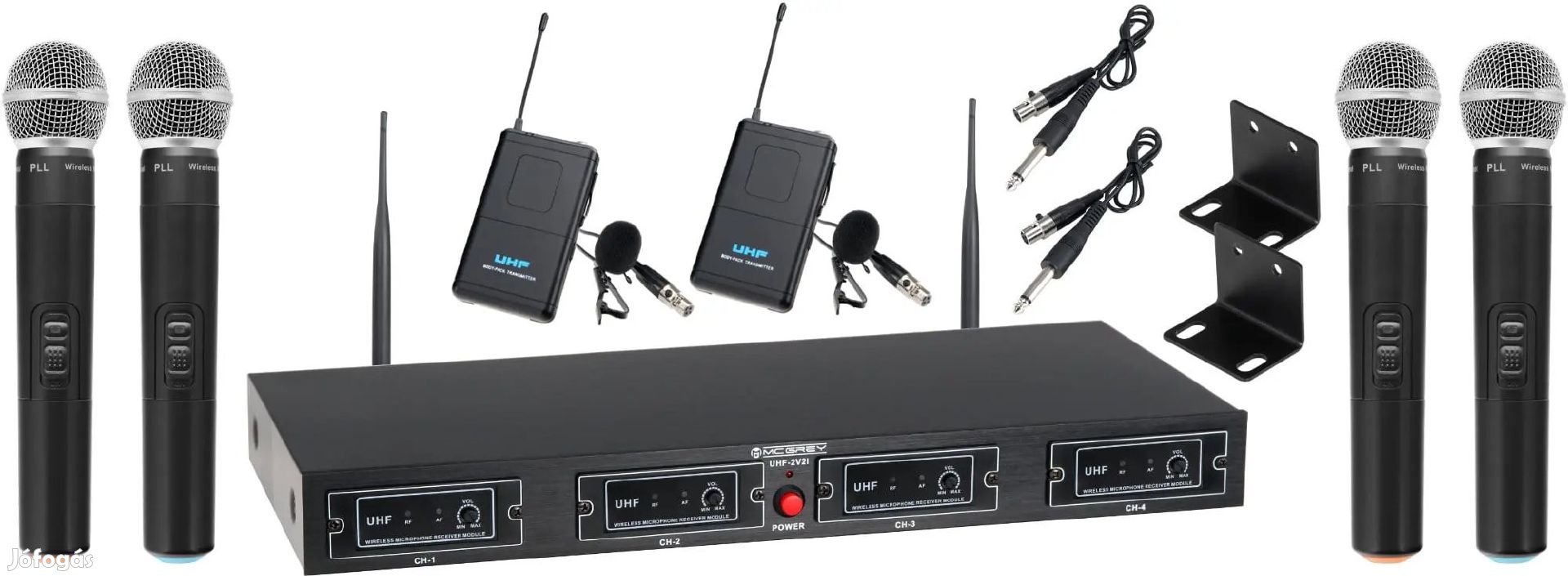 McGrey UHF-4V2I Quad Vezeték nélküli Mikrofon KÉSZLET 4 kézi adóval